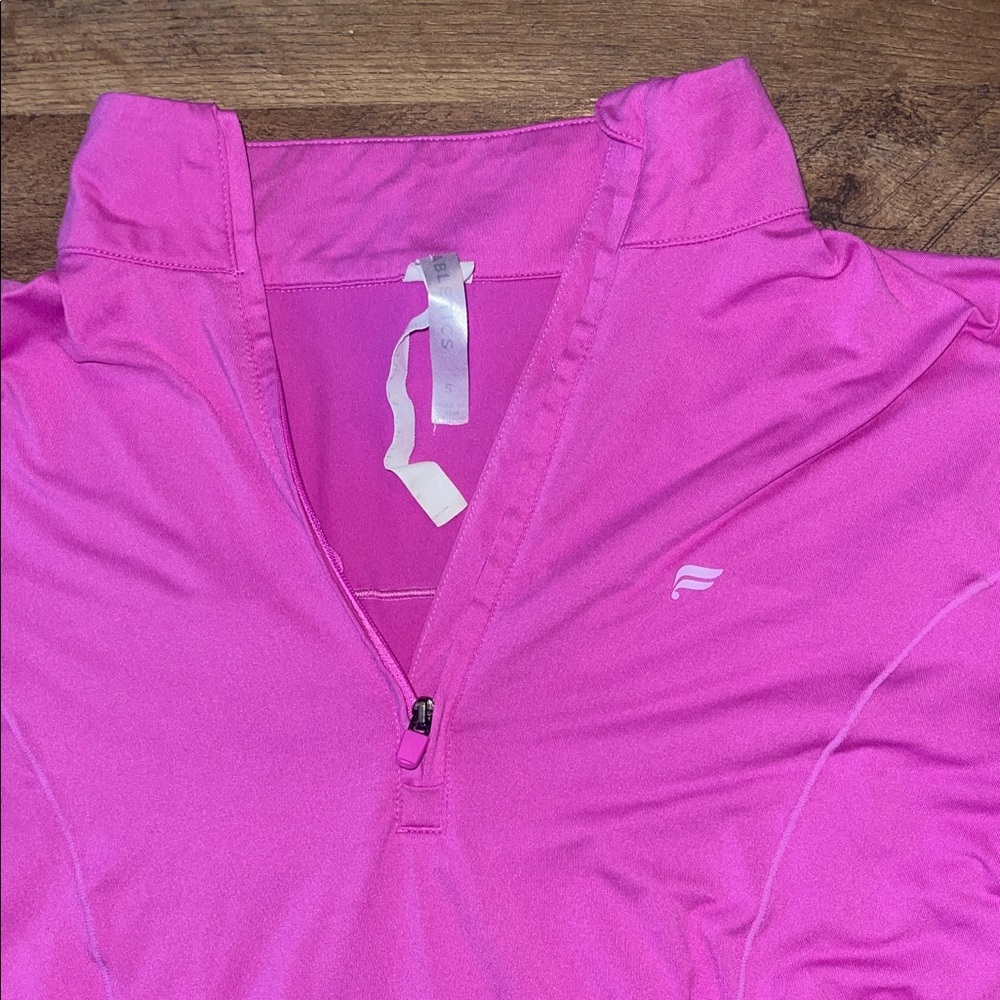Fabletics Pink Quarter-Zip Pullover size Small super stretchy and thin - Picture 2 of 4